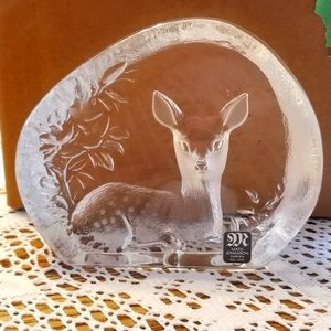 Mats Jonasson SIGNED Lead Crystal Deer
